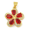 Rack Plating Brass Micro Pave Cubic Zirconia Pendants KK-G513-93G-01-1