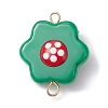 Glass Enamel Flower Connector Charms PALLOY-JF02514-3