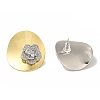 Rack Plating Brass Micro Pave Clear Cubic Zirconia Stud Earrings EJEW-B062-07A-GP-2