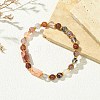 Natural Ferruginous Quartz & Super Seven Quartz Beaded Bracelets BJEW-JB13927-1