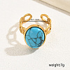 Stylish French Synthetic Turquoise Oval Ring for Women AP1026-5