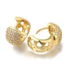 Rack Plating Brass Micro Pave Cubic Zirconia Hoop Earrings EJEW-H016-13G-04-2