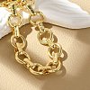 Brass Ring Link Chain Bracelets for Women Men BJEW-K273-07G-2