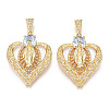 Brass Micro Pave Cubic Zirconia Pendants ZIRC-F134-25G-03-1