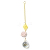 Wire Wrapped Nuggets Natural Quartz Crystal Pendant Decorations HJEW-C008-01B-G-1