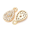 Brass Micro Pave Cubic Zirconia Charms CU-K002-01C-03-3