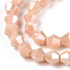 Opaque Solid Color Electroplate Glass Beads Strands LS-EGLA-A039-P6mm-A06-2