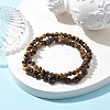 Chip & Round Natural Tiger Eye Beaded Stretch Bracelets for Women BJEW-JB10189-05-2