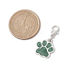 6Pcs 6 Colors Dog Paw Print Alloy Enamel Pendant Decorations HJEW-JM02587-3