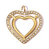 304 Stainless Steel with Crystal Rhinestone Pendants RB-OY001-13G-01-1