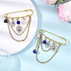 2Pcs Blue Evil Eye Alloy Enamel Charm Kilt Pins JEWB-BR00197-2