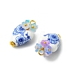 Heart Handmade Porcelain Pendants PALLOY-JF05915-01-2