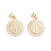 Brass Micro Pave Cubic Zirconia Pendants ZIRC-G165-02G-2