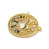 Rack Plating Brass Micro Pave Cubic Zirconia Pendants KK-C074-02G-04-2