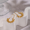 Vintage European Style Sun 304 Stainless Steel Hoop Earrings KG5327-1-6