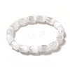 Natural Selenite Column Beaded Stretch Bracelet for Women LS-BJEW-I312-01-3