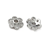 Brass Micro Pave Clear Cubic Zirconia Bead Caps KK-S350-12P-1