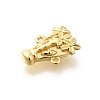 Rack Plating Brass Flower Animal Connector Charms KK-L225-027G-2