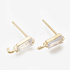 Brass Stud Earring Findings KK-S348-118-2