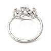 Non-Tarnish 304 Stainless Steel Hollow Lotus Adjustable Ring for Women RJEW-M149-30P-2