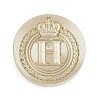 Golden Tone Crown Initial Wax Seal Brass Stamp Heads AJEW-A065-01H-1