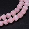 Round Natural Grade AA Madagascar Rose Quartz Beads Strands G-F222-41-6mm-2