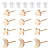 16Pcs 4 Styles Brass Stud Earrings for Women EJEW-TA0001-68-2