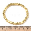 Brass Round Beaded Stretch Bracelets for Men Women BJEW-B148-05D-G-5