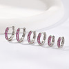 Elegant Brass Pave Cubic Zirconia Hoop Earrings GU7152-1-1