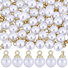 100Pcs ABS Plastic Imitation Pearl Pendants SACR-BM0001-01-1