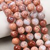 Natural Pink Agate Beads Strands G-K350-C02-10mm-1