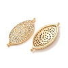 Brass Micro Pave Clear Cubic Zirconia Connector Charms CU-CBA4579-03G-A-3
