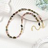 Natural Multicolor Tourmaline Beads Beaded Necklaces NJEW-JN06615-1