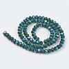 Electroplate Opaque Solid Color Glass Beads Strands EGLA-A044-P8mm-L12-2