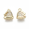 Brass Micro Pave Clear Cubic Zirconia Charms X-KK-S348-528-NF-2