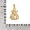 Brass Micro Pave Clear Cubic Zirconia Pendants KK-E111-33G-3