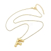 Brass & Plastic Pearl Letter Pandent Box Chain Necklaces for Women NJEW-U017-01G-06-3