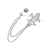 Vintage Fleur De Lis Alloy Hanging Chain Brooches JEWB-NH0001-02P-2