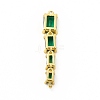 Brass Pave Cubic Zirconia Connector Charms KK-G458-01G-02-2