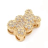 Brass Micro Pave Cubic Zirconia Slide Charms ZIRC-I068-01G-A-2