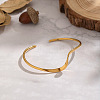 Minimalist Wave Shape 304 Stainless Steel Open Cuff Bracelets for Women LS-XJ3196-2
