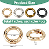 24Pcs 4 Colors Alloy Spring Gate Rings FIND-HS0001-26B-2