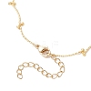 Brass Curved Bar Link Chains with Round Ball Charms Anklets for Women AJEW-AN00713-5