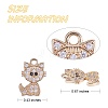 10Pcs 2 Colors Brass Micro Pave Cubic Zirconia Pendants ZIRC-SZ0004-83-2