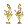 Brass Micro Pave Cubic Zirconia Pendants KK-I358-059G-1