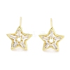 Brass Micro Pave Clear Cubic Zirconia Studs Earring for Women EJEW-S217-F05-1