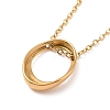 Ion Plating(IP) 304 Stainless Steel Oval Pendant Necklace for Men Women NJEW-A004-05G-3