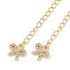 Brass Micro Pave Cubic Zirconia Ends with Chains KK-U043-06G-2