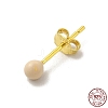 Enamel Round Ball Stud Earrings EJEW-C020-01G-03-3