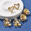304 Stainless Steel Clear Cubic Zirconia Stud Earrings EJEW-R020-05G-03-4